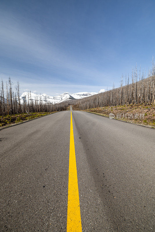 4K POV视频汽车行驶在沃特顿湖国家公园，加拿大阿尔伯塔省的道路上